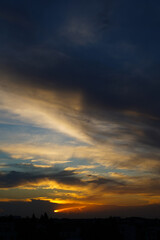 storm clouds at sunset.