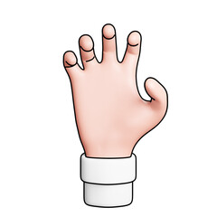 Angry Claw gesture hand 3D icon in front view - Filled outline style