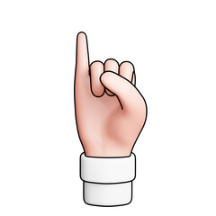 Little Finger gesture hand 3D icon in front view - Filled outline style