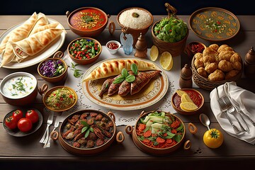 Obraz na płótnie Canvas Traditional Turkish Cuisine. Photo generative AI