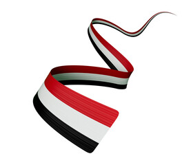 3d Flag of Syria Country, 3d Wavy Ribbon flag of Syria isolated on White Background, 3d illustration