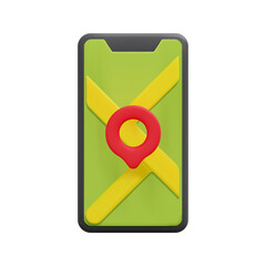 3d city map navigation smartphone icon vector. Isolated on white background. 3d map and navigation concept. Cartoon minimal style. 3d mobile app interface icon vector render illustration.