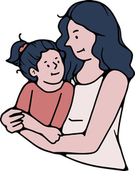 continuous line, one line
mother father son pregnant mother husband care family illustration hand drawn simple vector