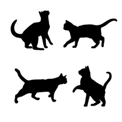 set silhouettes of cats