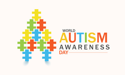 World Autism Awareness Day April 2. Template for background, banner, card, poster 