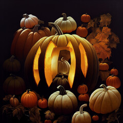 imaginary pumpkin city, generative ai