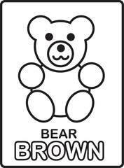 teddy bear black and white vector illustration 