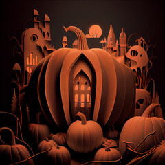 imaginary pumpkin city, generative ai