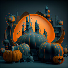 imaginary pumpkin city, generative ai