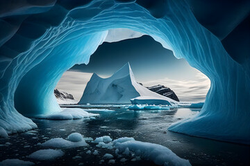 Majestic Glacier in a Polar Region