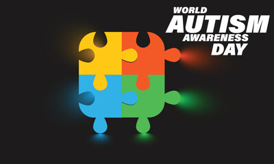 World Autism Awareness Day April 2. Template for background, banner, card, poster 