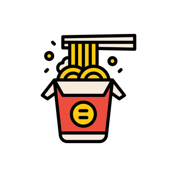 icon Ramen noodles, vector illustration, ready meal, 