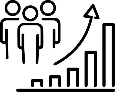 Growth chart icon as a concept of growing career and business