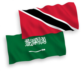 Flags of Saudi Arabia and Republic of Trinidad and Tobago on a white background