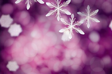 pink snow flake feather background generative ai