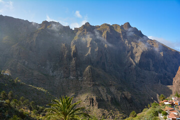 The village of Masca in the mountains in Tenerife in Spain