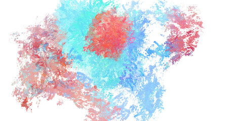 Illustration of mixed stains of blue and red paint in sponge technique. PNG element. Spots of paint on a transparent background. Grunge backdrop or overlay.