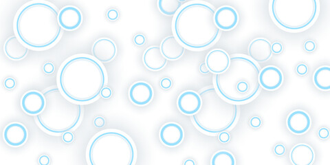 Abstract white and blue circles on background. backdrop illustration for your design. Modern technology background. Vector EPS 10