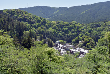 長谷寺　本堂舞台から門前町を望む　奈良県桜井市初瀬