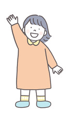 てをあげる子供