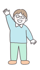 てをあげる子供