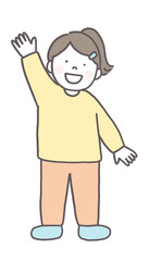 てをあげる子供