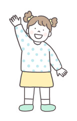 てをあげる子供