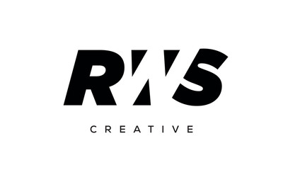 RWS letters negative space logo design. creative typography monogram vector
