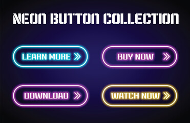 Fototapeta premium Neon cta button collection