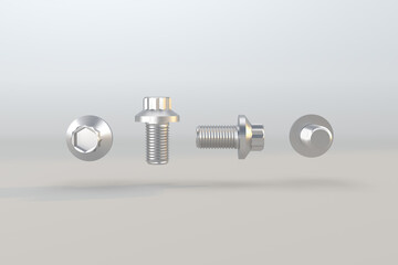 3d Screw a set metal tool concept