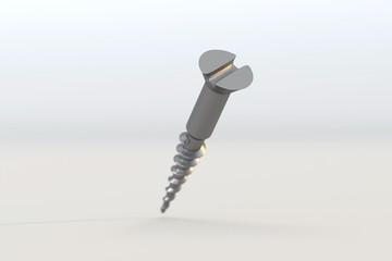 screw realistic metal tool. 3d render