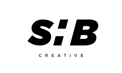 SHB letters negative space logo design. creative typography monogram vector