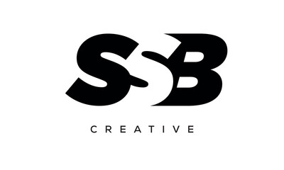 SSB letters negative space logo design. creative typography monogram vector