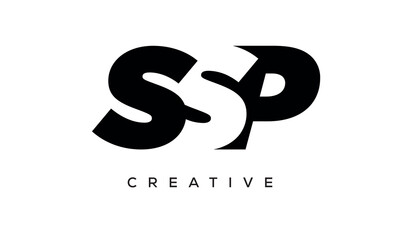 SSP letters negative space logo design. creative typography monogram vector