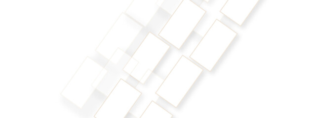 Abstract background with white and gray color technology modern background design . Geometric background with squares in bright light with soft shadows as pattern. Template for branding business .