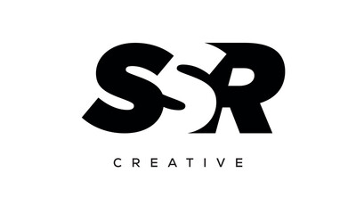 SSR letters negative space logo design. creative typography monogram vector