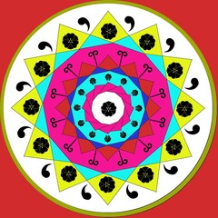Mandala with flowers