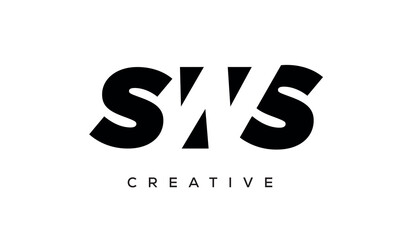 SWS letters negative space logo design. creative typography monogram vector
