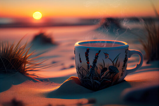 Tasse Caff&egrave; am Strand