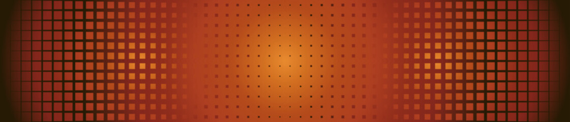 vector illustration depicting a horizontal decorative perforated surface in orange shades for interior design of bars, discos, studios and web resources
