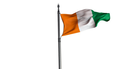  Ivory Coast, Republic of Cote d'Ivoire, Country Flag