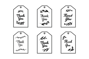Set of thank you gift tag vector