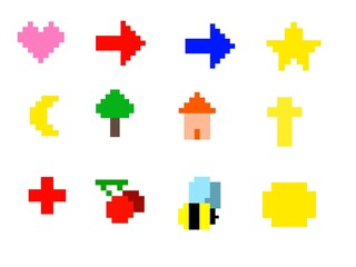 Obraz premium Set pixel art 