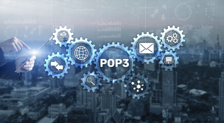 Pop3 Protocol. It Technology Internet concept