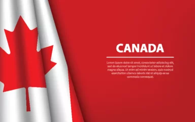 Fotobehang Wave flag of Canada with copyspace background. © magr80