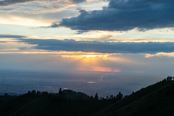 sunset over the city