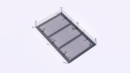 3d rendering Illustration Professional basketball court  with white background background