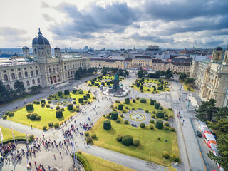 Museum of Natural History and Maria Theresien Platz. Large public square in Vienna, Austria