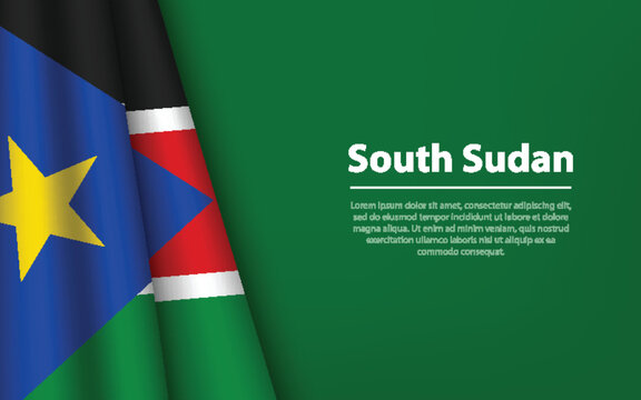 Wave flag of South Sudan with copyspace background.