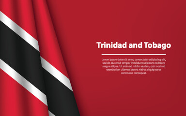 Wave flag of Trinidad and Tobago with copyspace background.